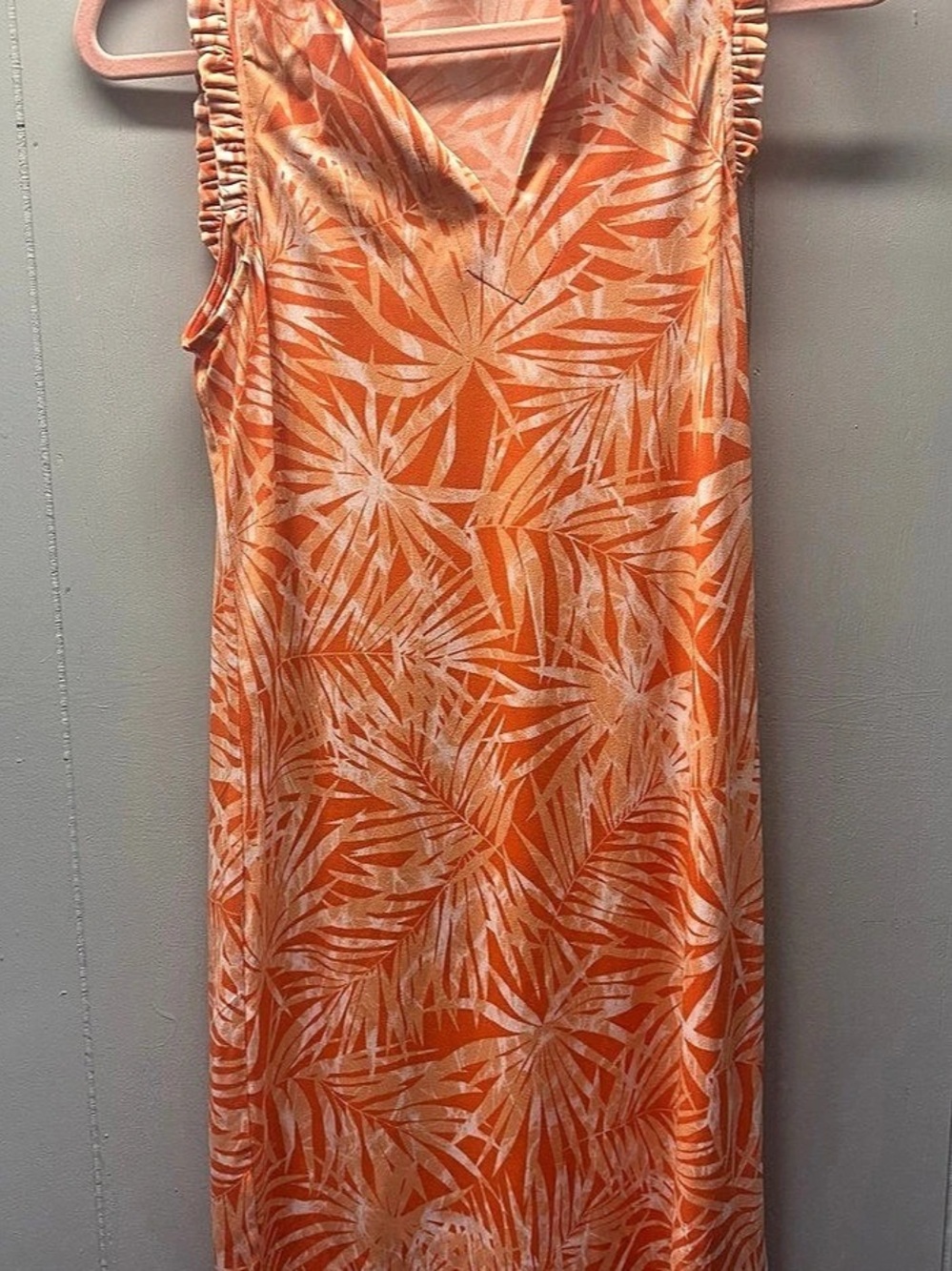 Michael Kors Women's Abstract Mini Dress Orange & White Size XS Like New